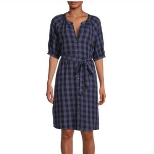 Time And Tru Short Sleeve Flannel Shirt Dress W/Pockets Sz M 8/10